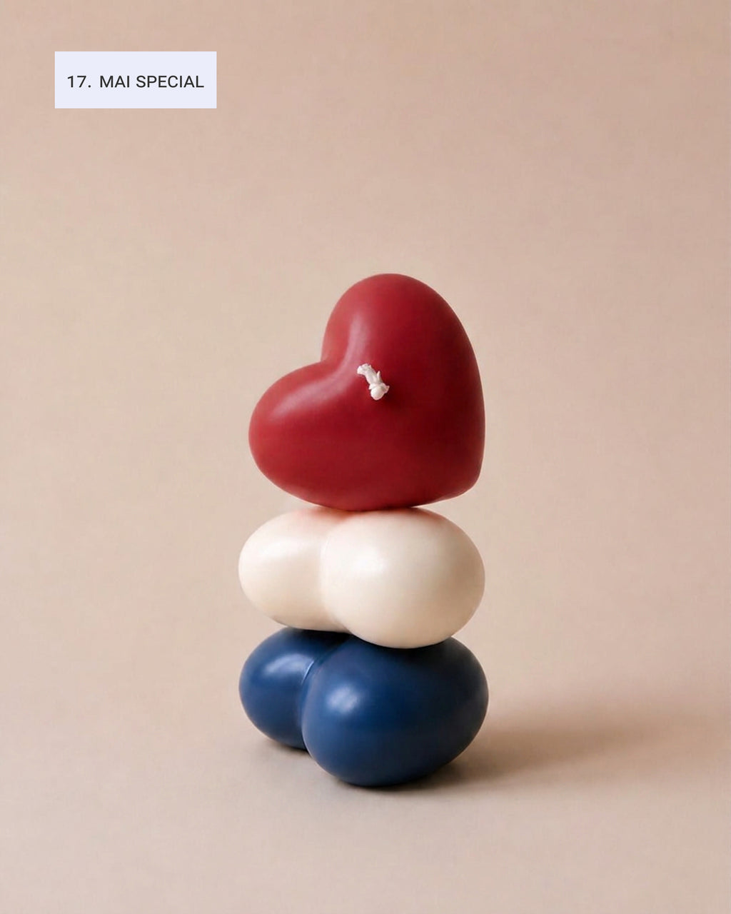 Candle set  "Three Hearts"