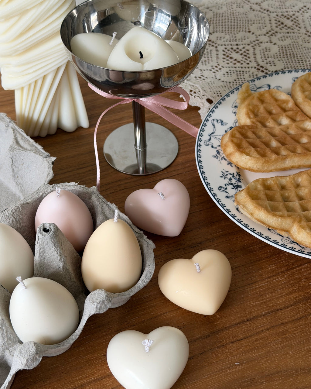 Candle set  "Three Hearts"